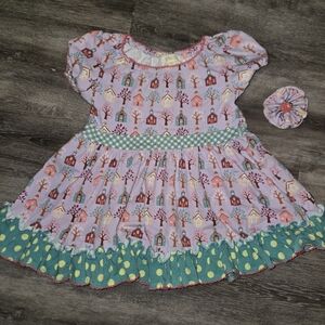 Matilda Jane Girls As You Wish Tunic Top Blouse Shirt 6, With Matching Hair Clip